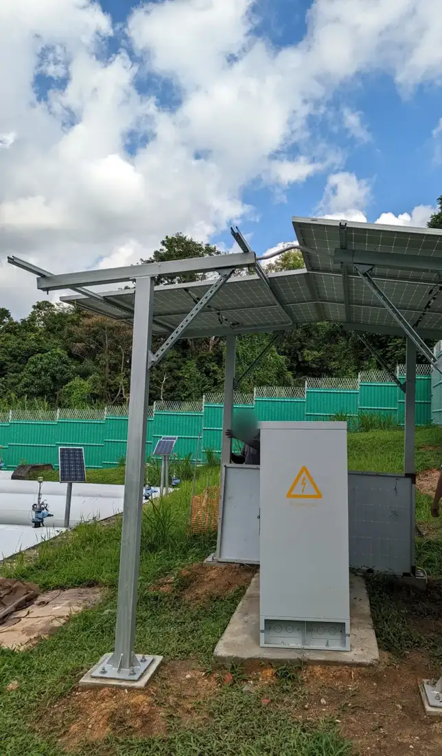 Battery cabinet under the canopy